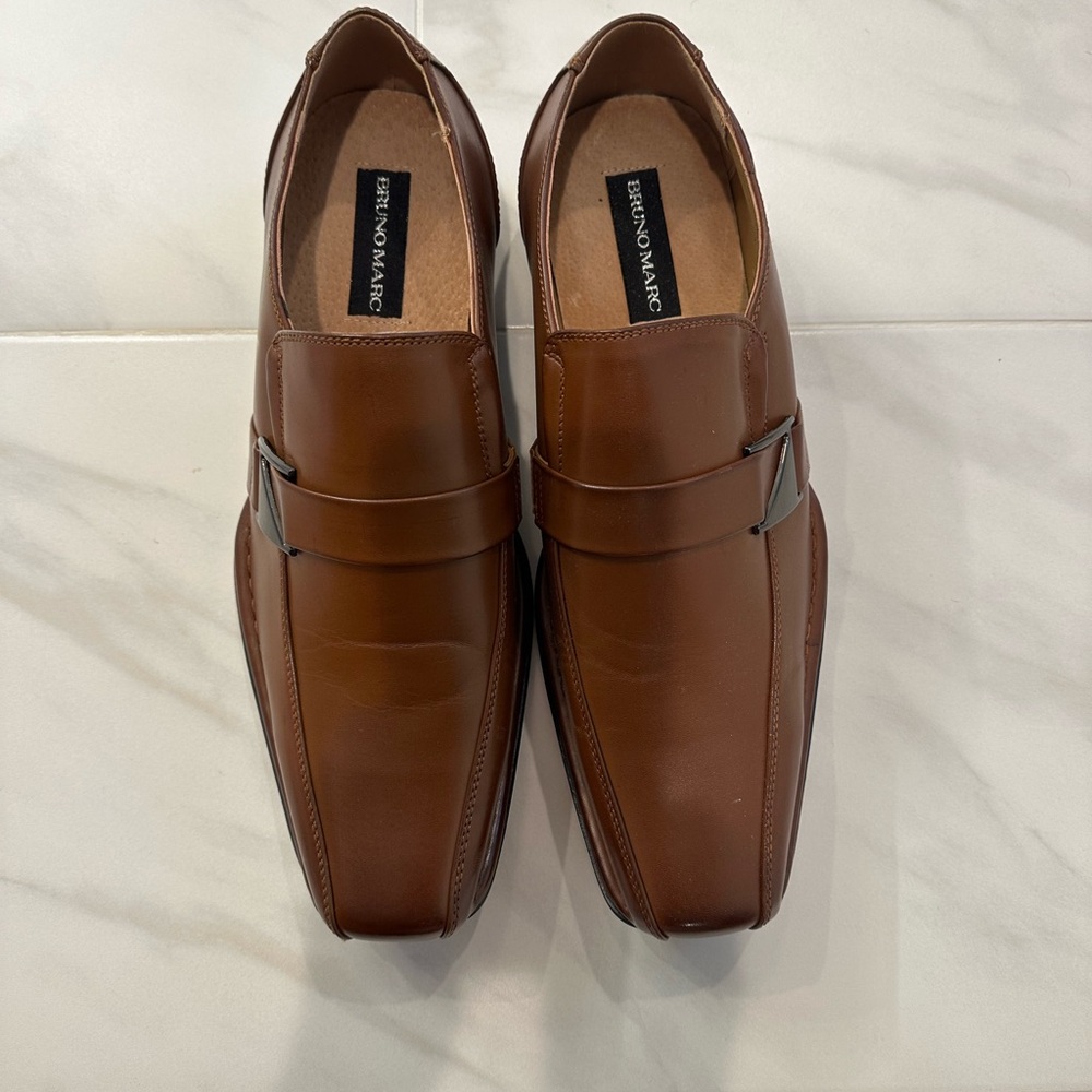 Bruno Magli Men's Tan Leather Slip-Ons
